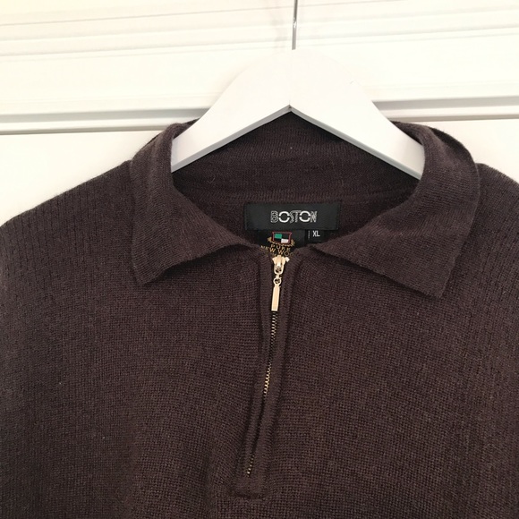 Boston® Men’s Brown Pure New Wool Pullover Sweater XL - Picture 3 of 5